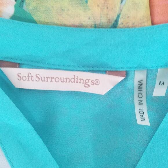 Soft Surroundings Womens Size Medium Tropical Floral Animal Print Tunic Top - Picture 6 of 8